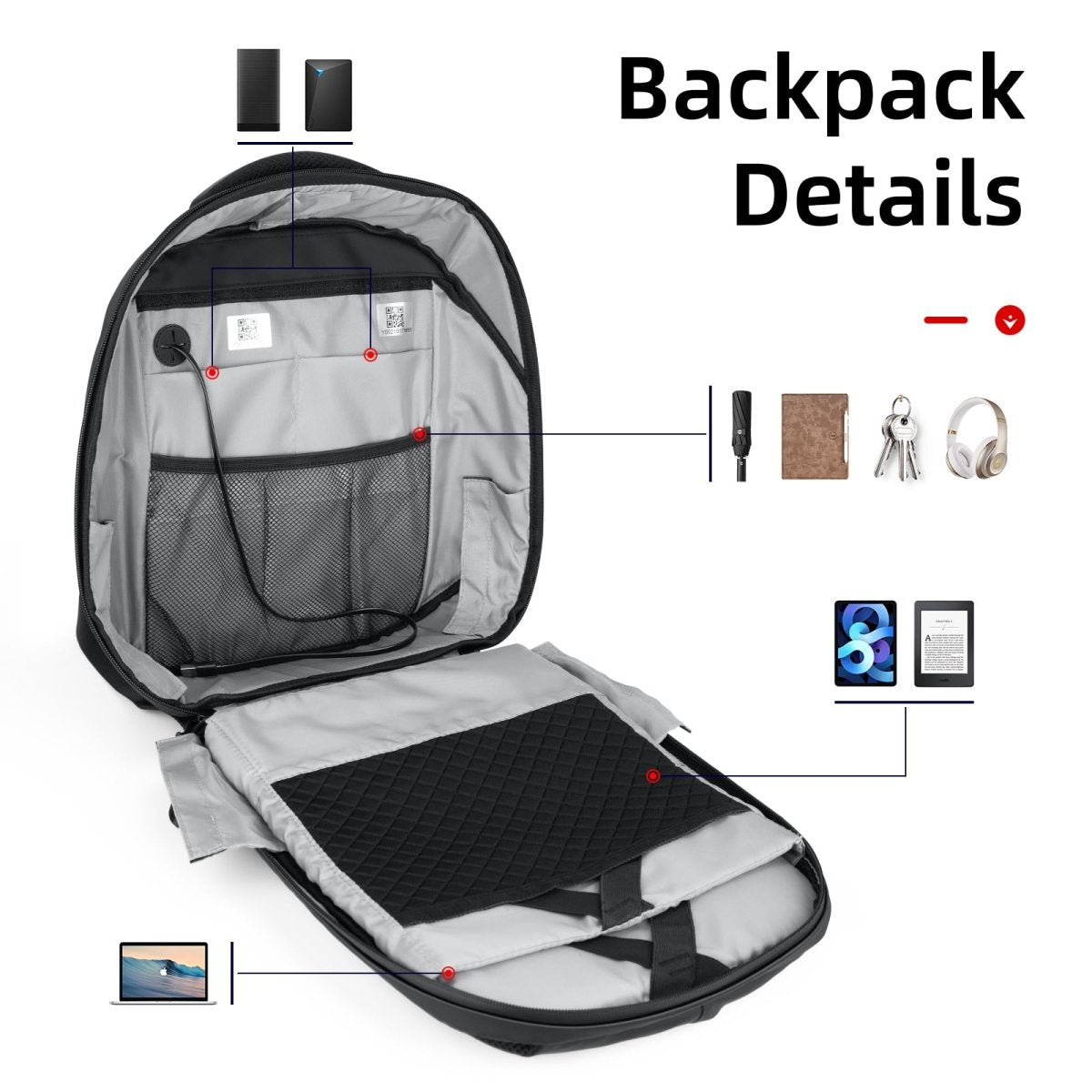 Gelrova LED Backpack - City Serise Backpack - 17 inch